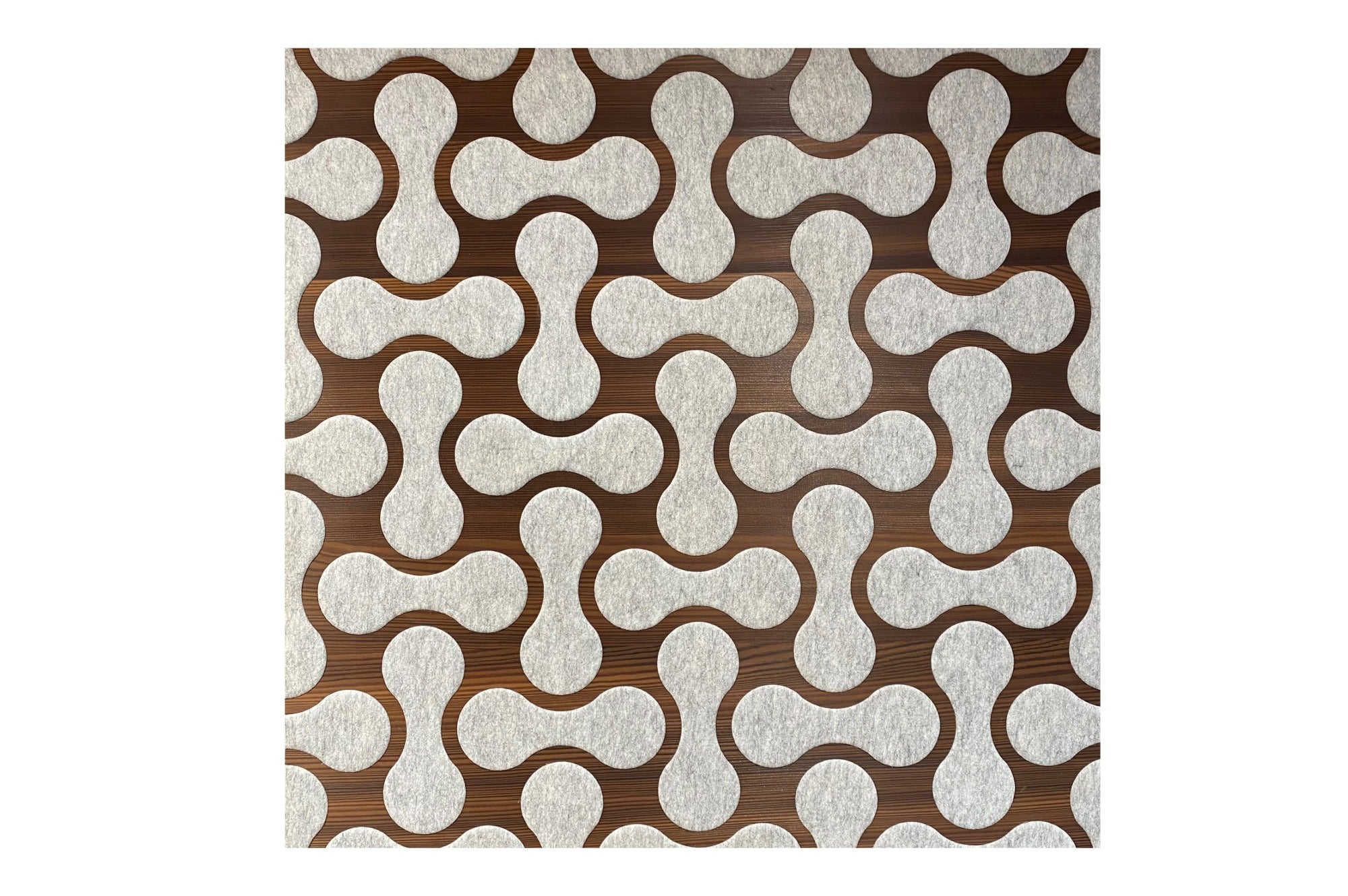 Akustik Rahmenelement Silbergrau / Lärche geräuchert